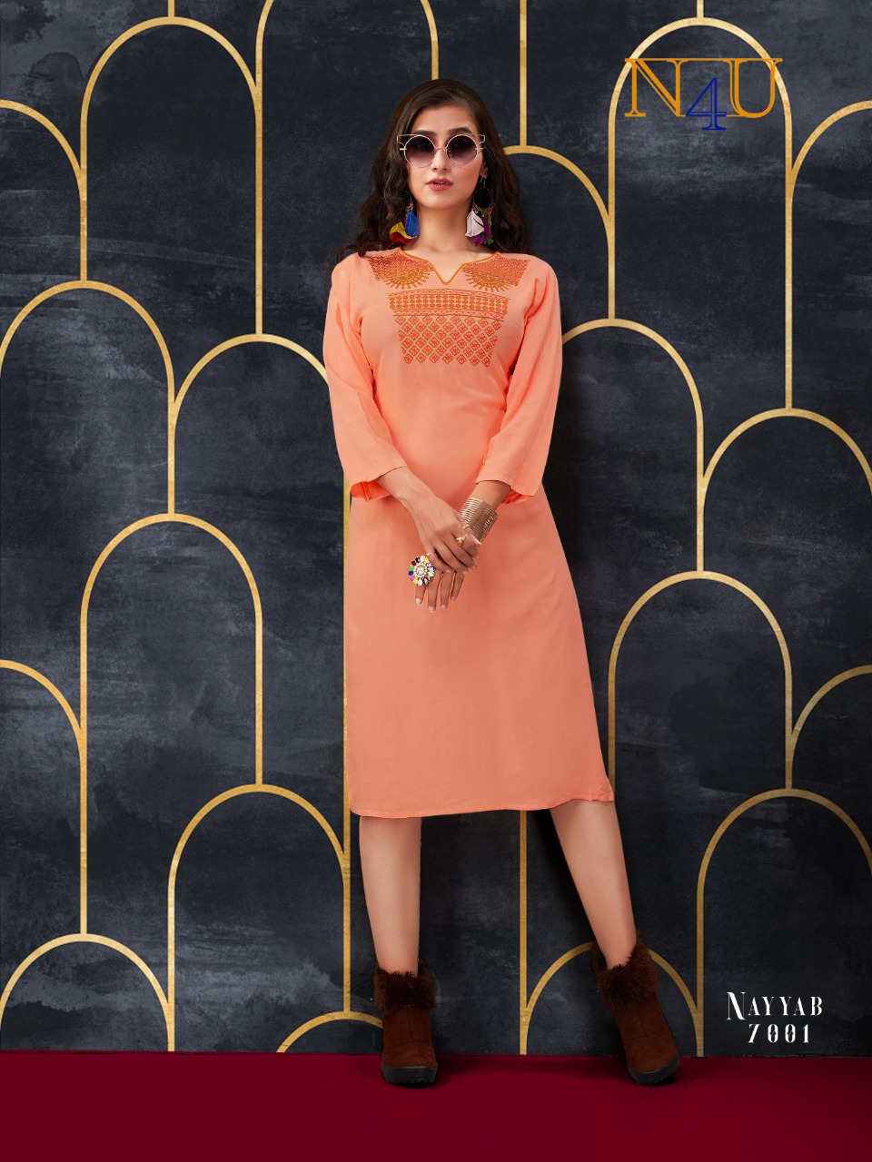 Tunic House Nayyab Rayon Embroidered Designer Kurti Catalog
