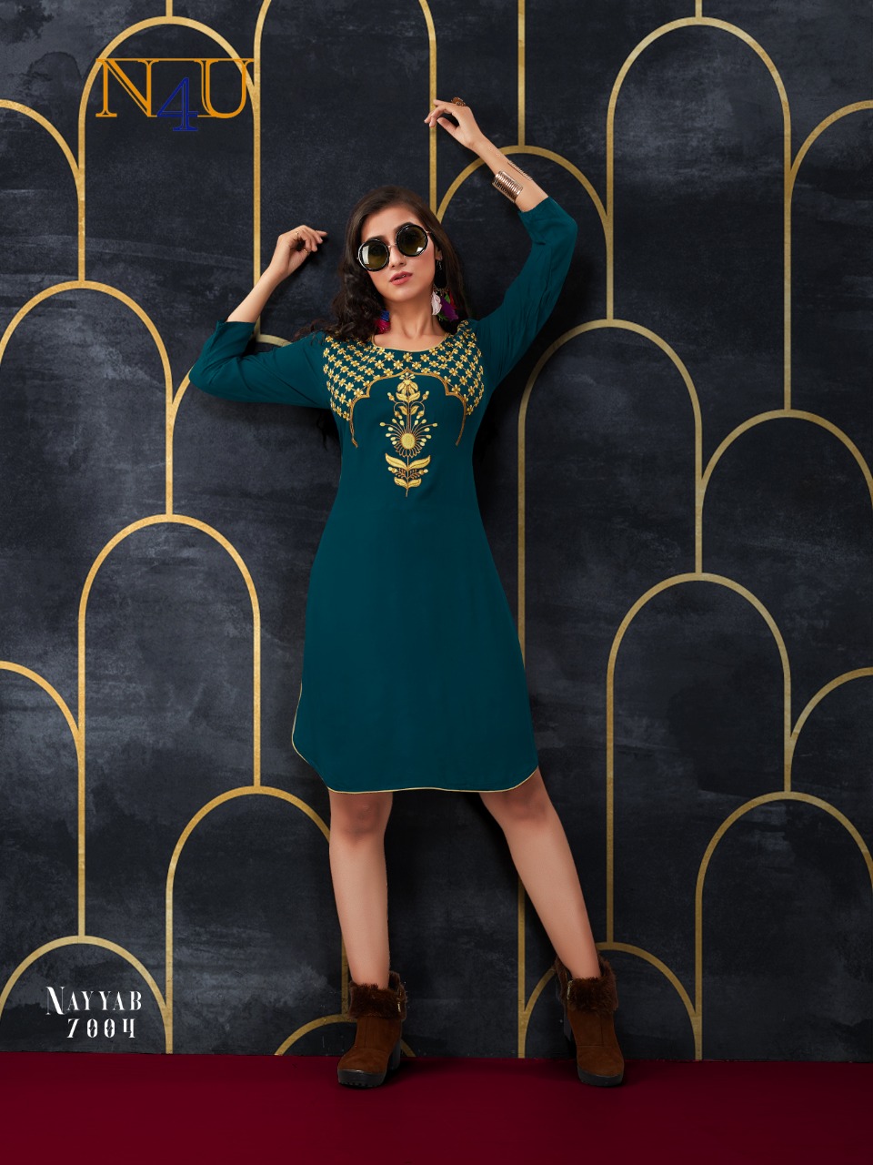 Tunic House Nayyab Rayon Embroidered Designer Kurti Catalog