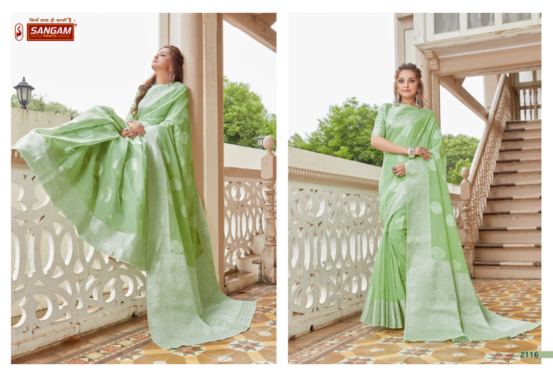 Sangam Presents Madhurma Linen Weaving Saree Collection