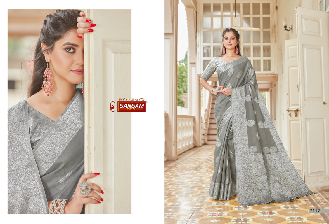 Sangam Presents Madhurma Linen Weaving Saree Collection