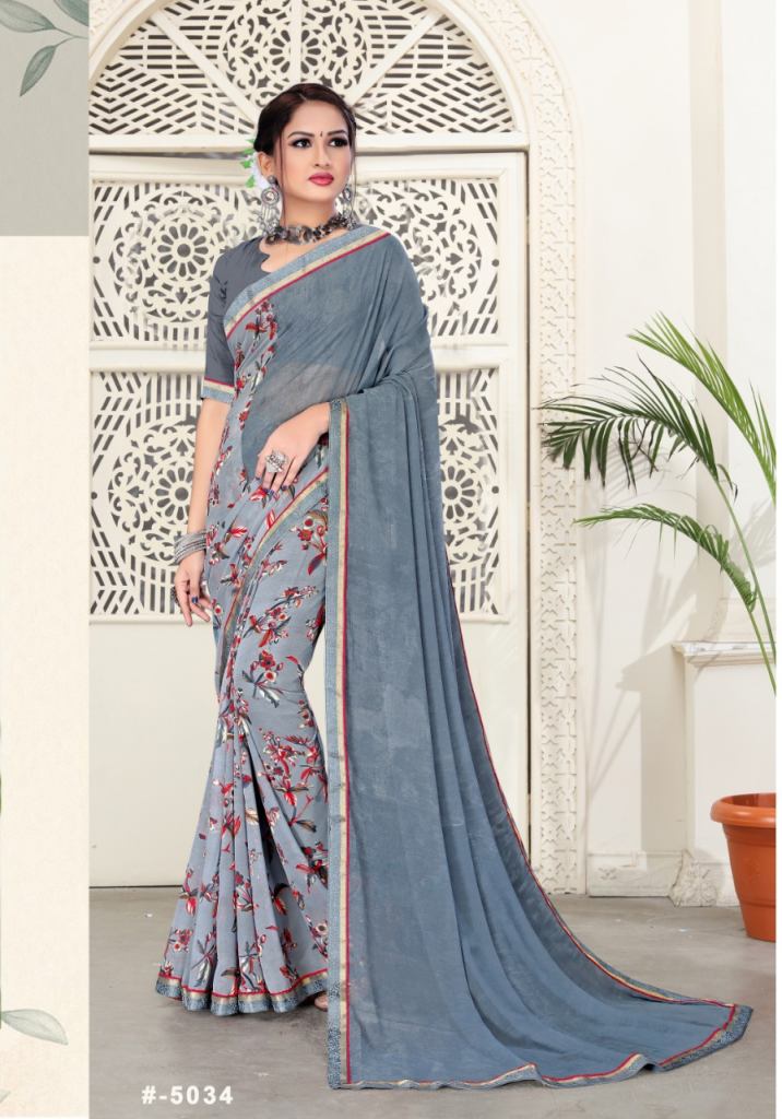 Aarjoo Casual Wear Printed Low Rate Sarees Catalog