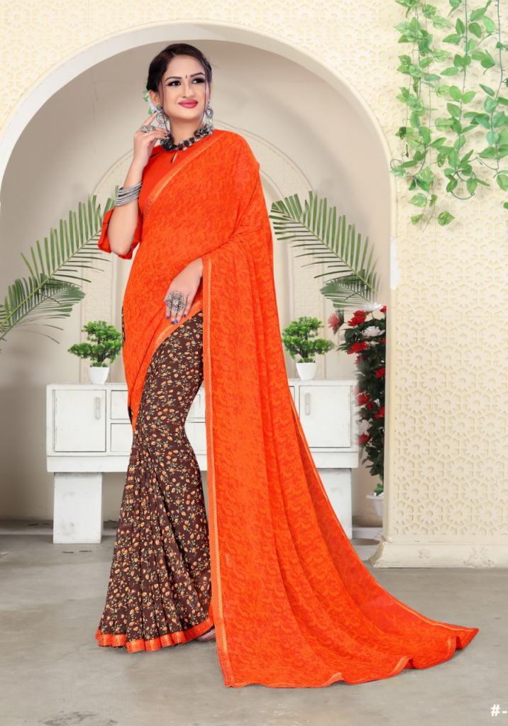 Aarjoo Casual Wear Printed Low Rate Sarees Catalog