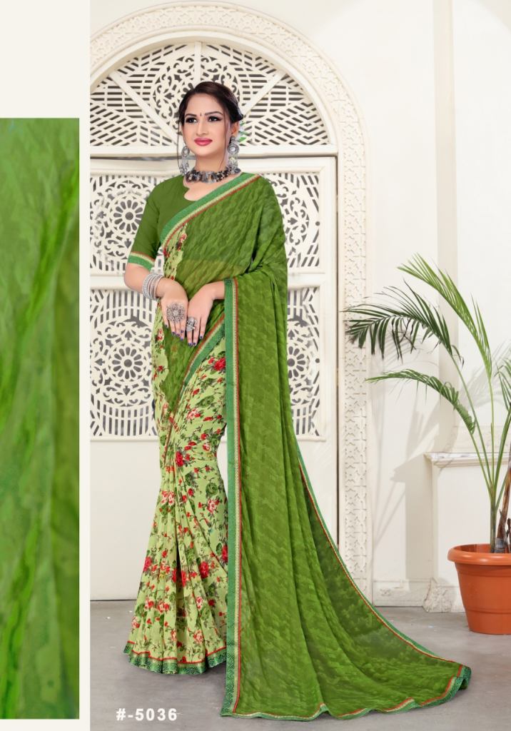 Aarjoo Casual Wear Printed Low Rate Sarees Catalog
