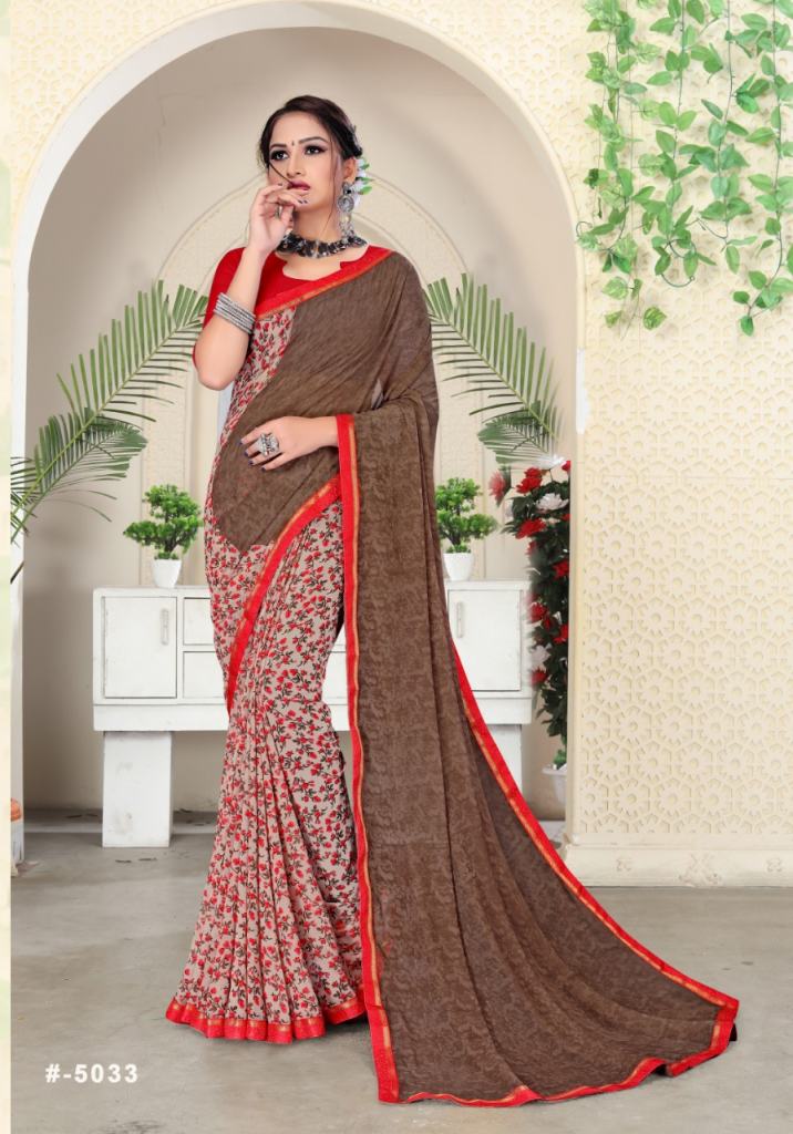 Aarjoo Casual Wear Printed Low Rate Sarees Catalog