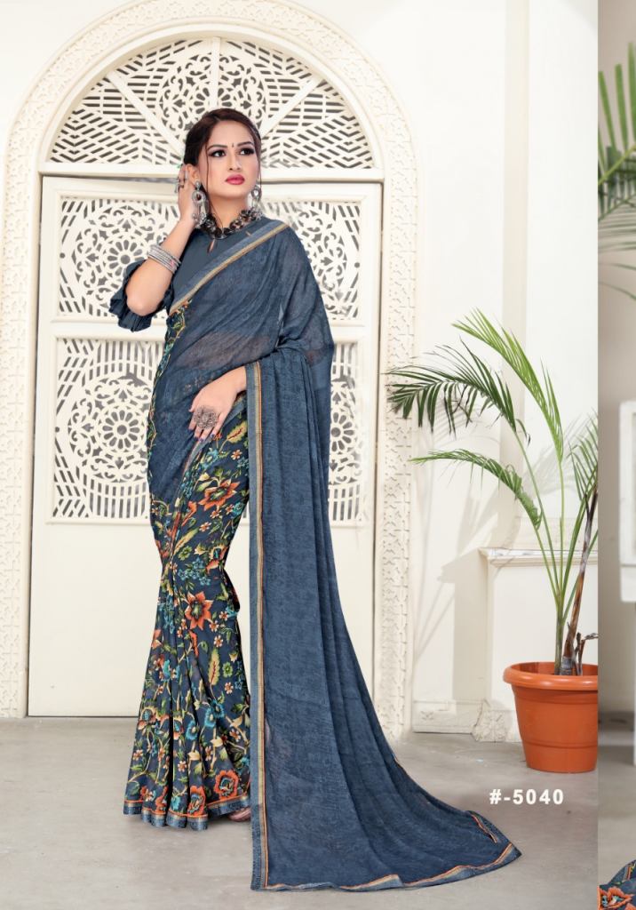 Aarjoo Casual Wear Printed Low Rate Sarees Catalog