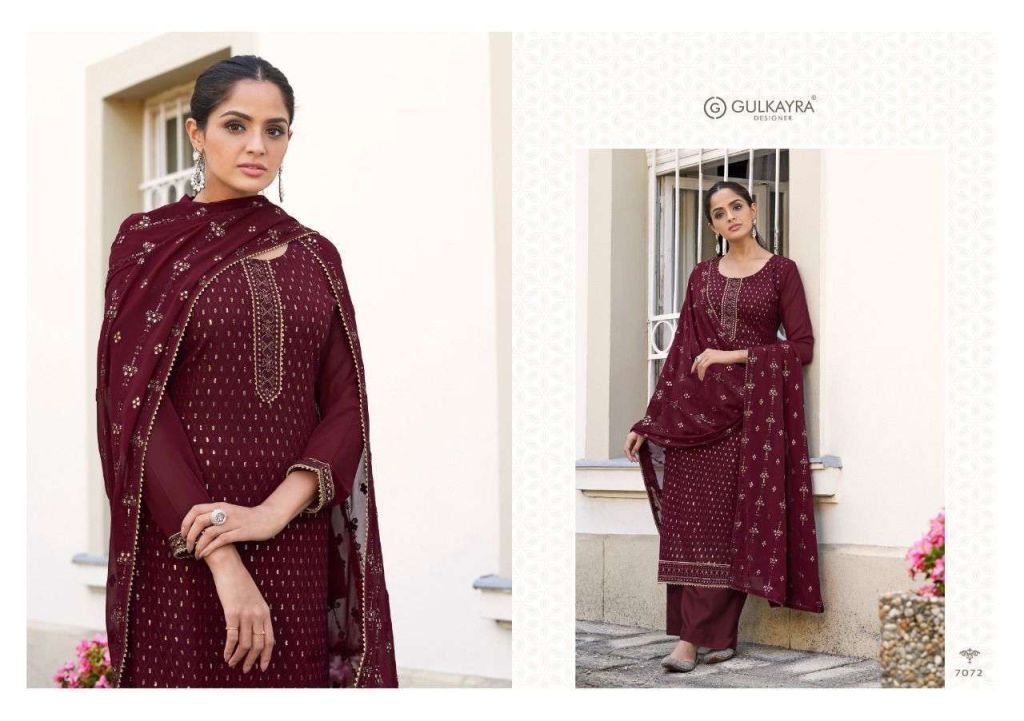 Aashirwad Gulkayra Magic Georgette With Embroidery Work Salwar Suits Catalog