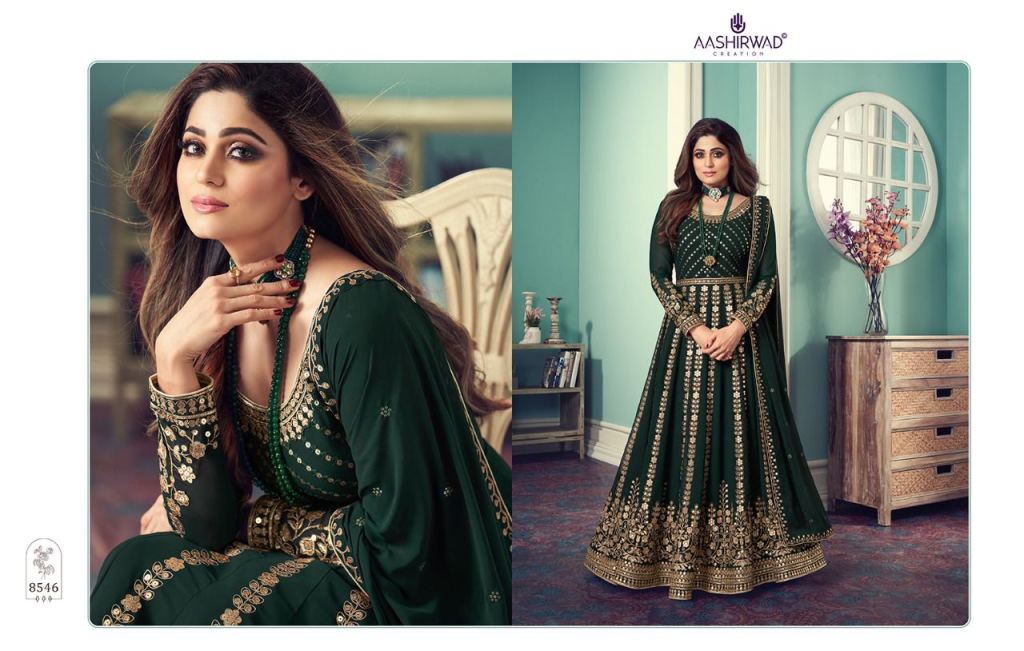 Aashirwad Gulnar Georgette Wear Designer Salwar Suits Catalog