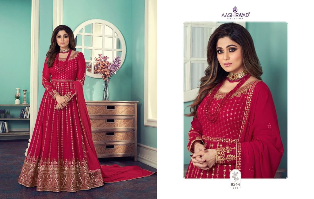 Aashirwad Gulnar Georgette Wear Designer Salwar Suits Catalog