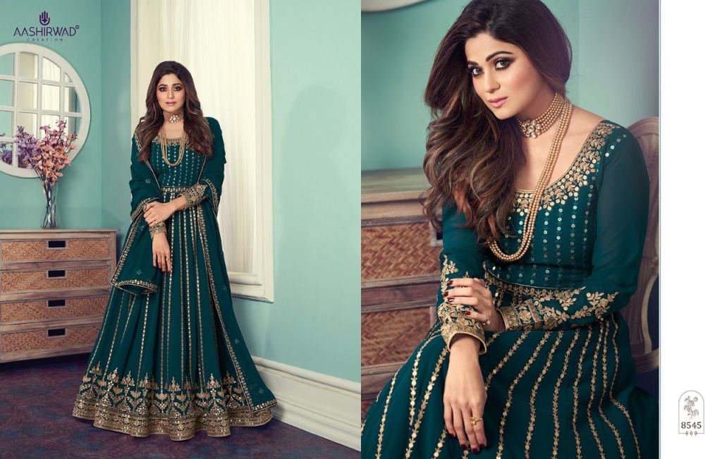 Aashirwad Gulnar Georgette Wear Designer Salwar Suits Catalog