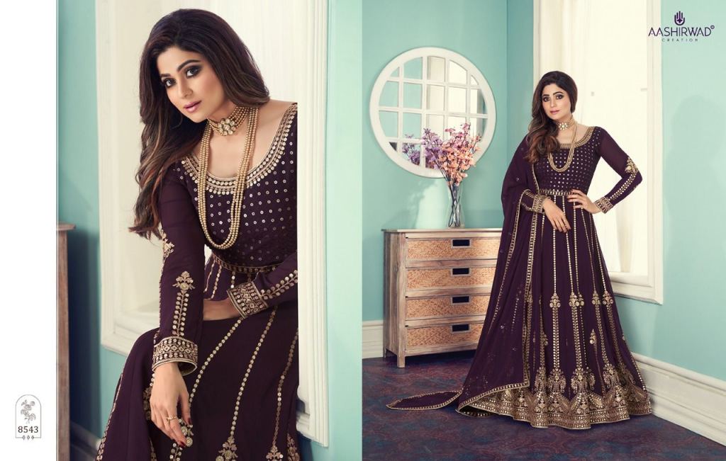 Aashirwad Gulnar Georgette Wear Designer Salwar Suits Catalog