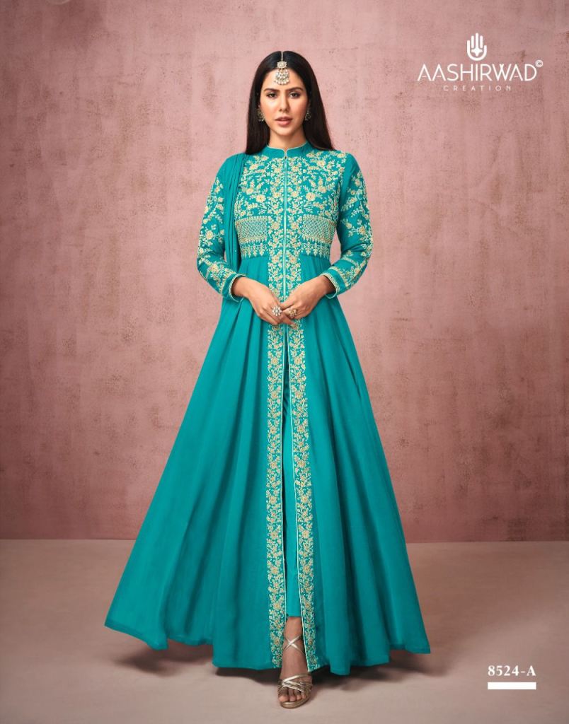 Aashirwad Sonam 8524 Series Georgette Wear Designer Salwar Suits Catalog