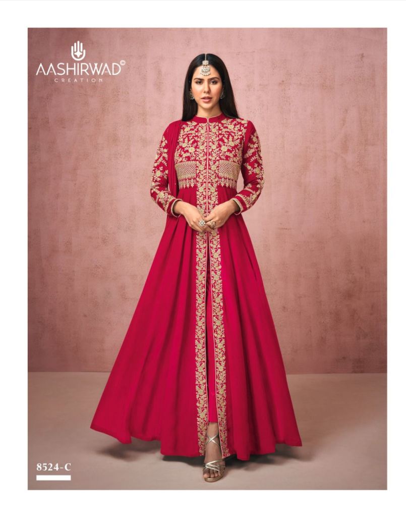 Aashirwad Sonam 8524 Series Georgette Wear Designer Salwar Suits Catalog