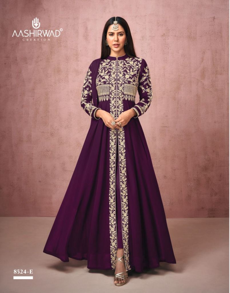 Aashirwad Sonam 8524 Series Georgette Wear Designer Salwar Suits Catalog