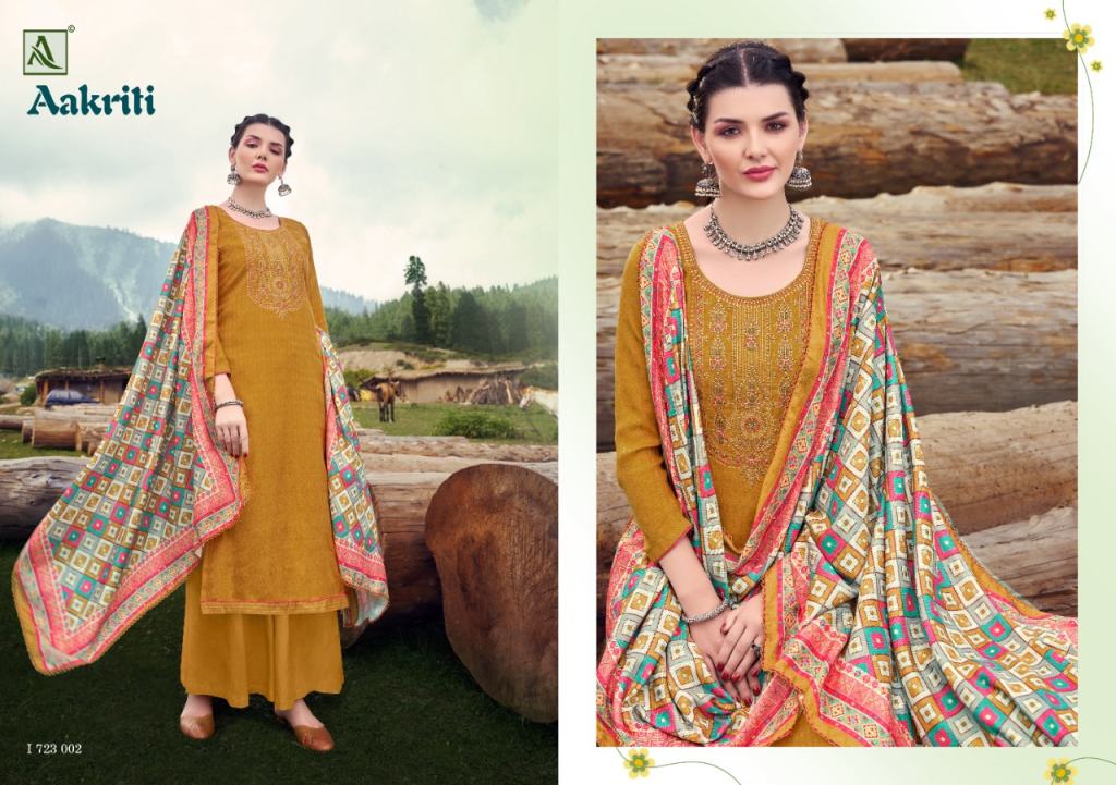 Alok Aakriti Digital Printed Winter Wear Wool Pashmina Dress Material