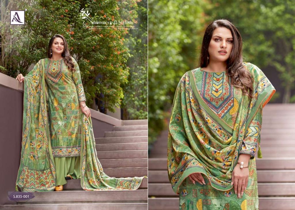 Alok Gulnar Pure Viscose Velvet Digital Print Dress Material Catalog