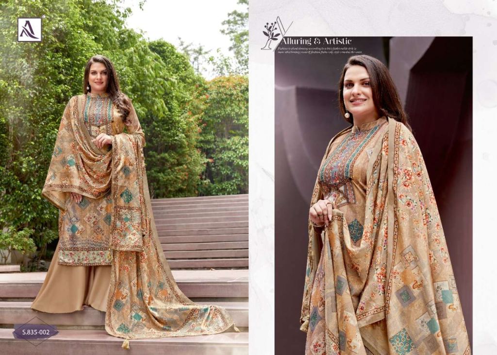 Alok Gulnar Pure Viscose Velvet Digital Print Dress Material Catalog