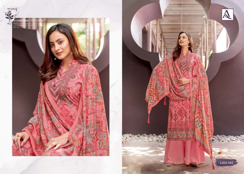 Alok Gulnar Pure Viscose Velvet Digital Print Dress Material Catalog