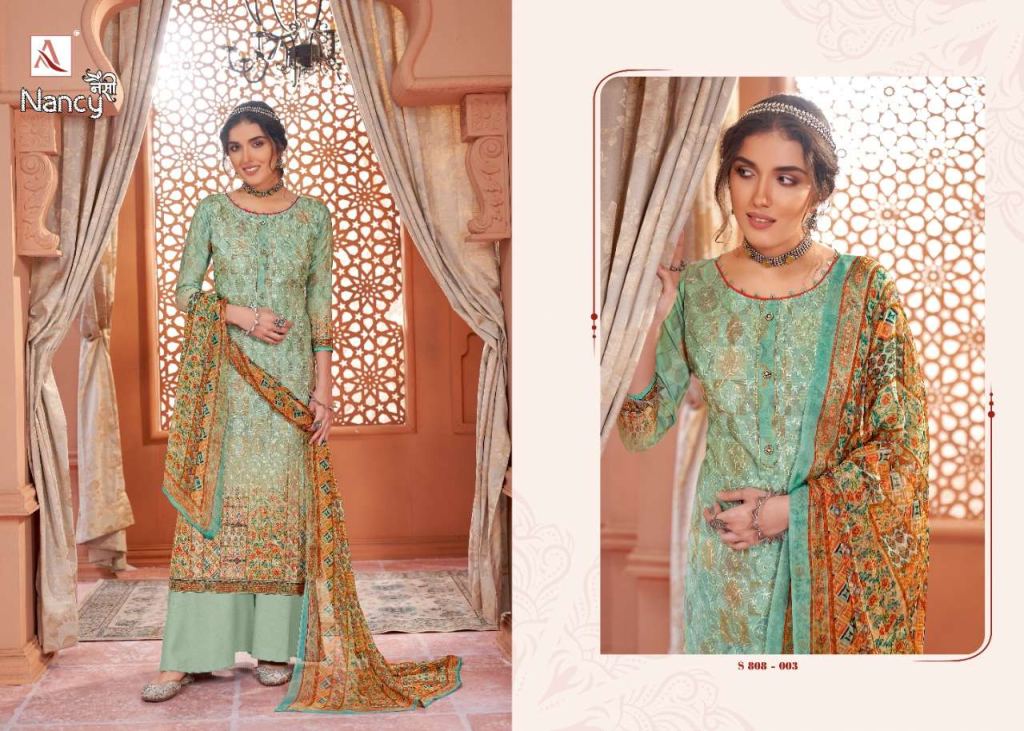 Alok Nancy Pure Fine Zam Low Piece Dress Material Catalog