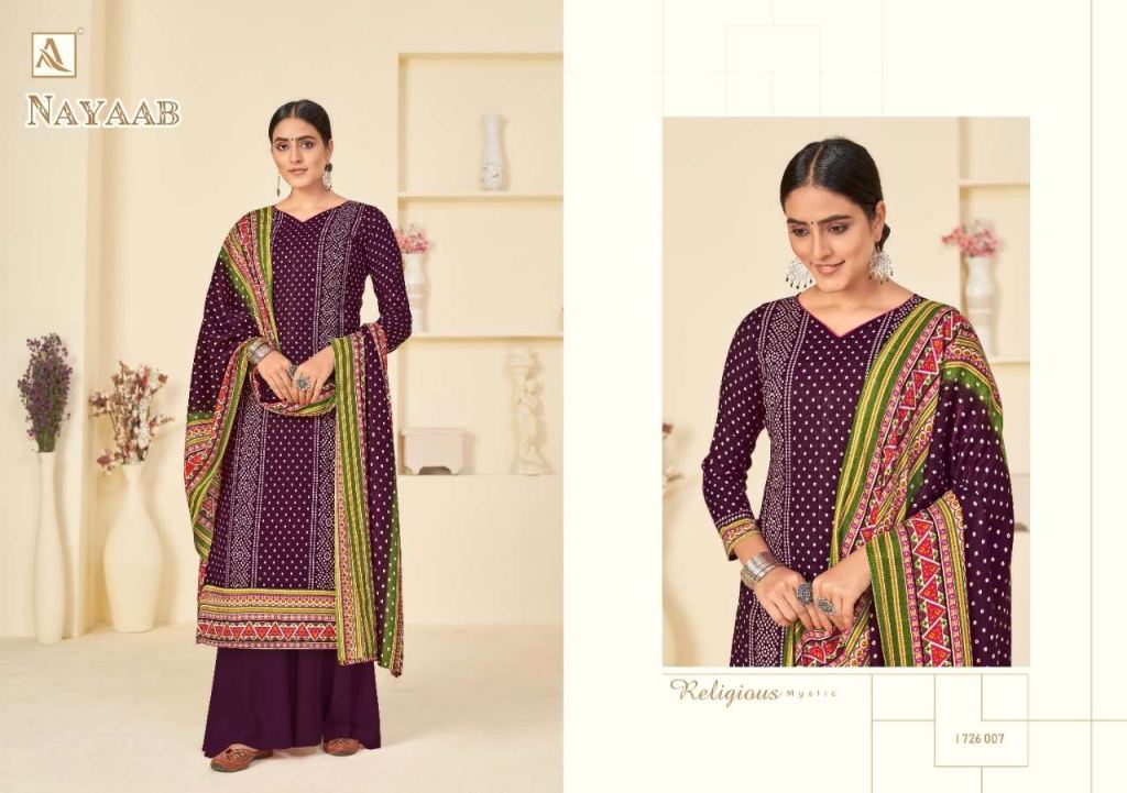 Alok Nayaab Pure Wool Pashmina Digital Style Print Dress Material Catalog