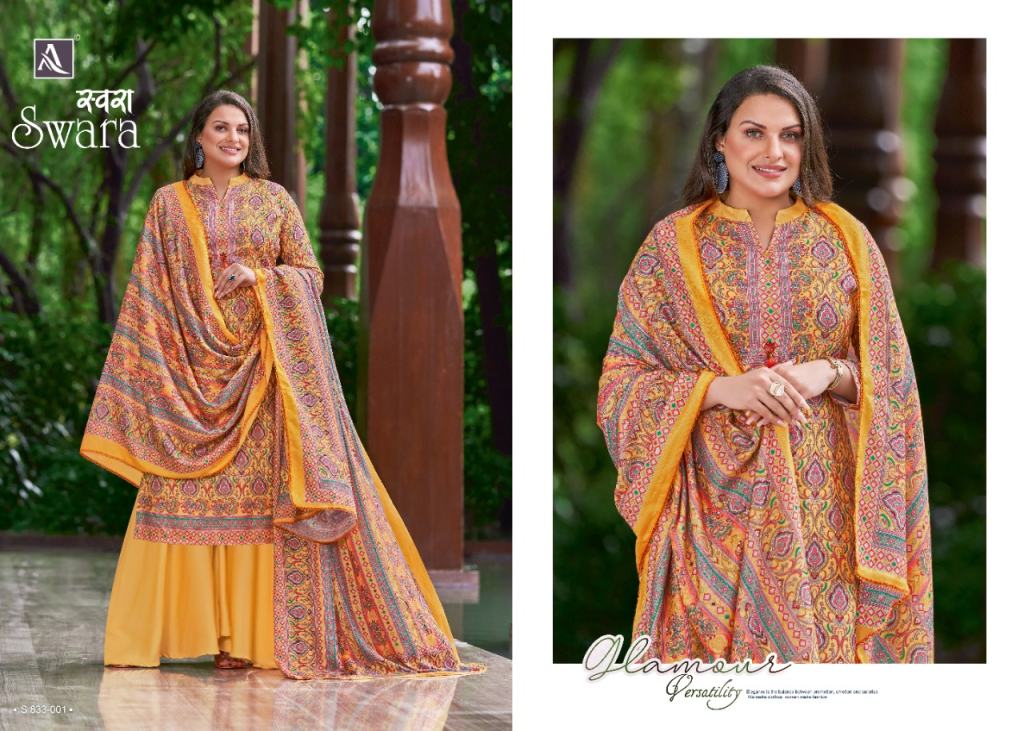 Alok Swara Pashmina Digital Print Dress Material Catalog