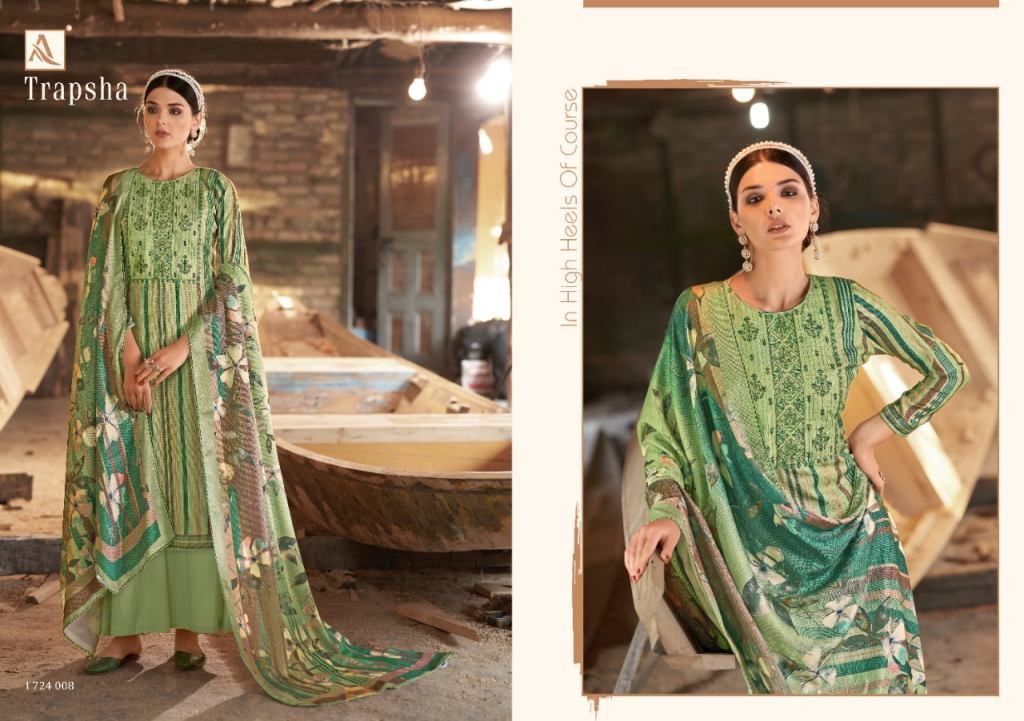 Alok Trapsa Wool Pashmina Digital Print Dress Material
