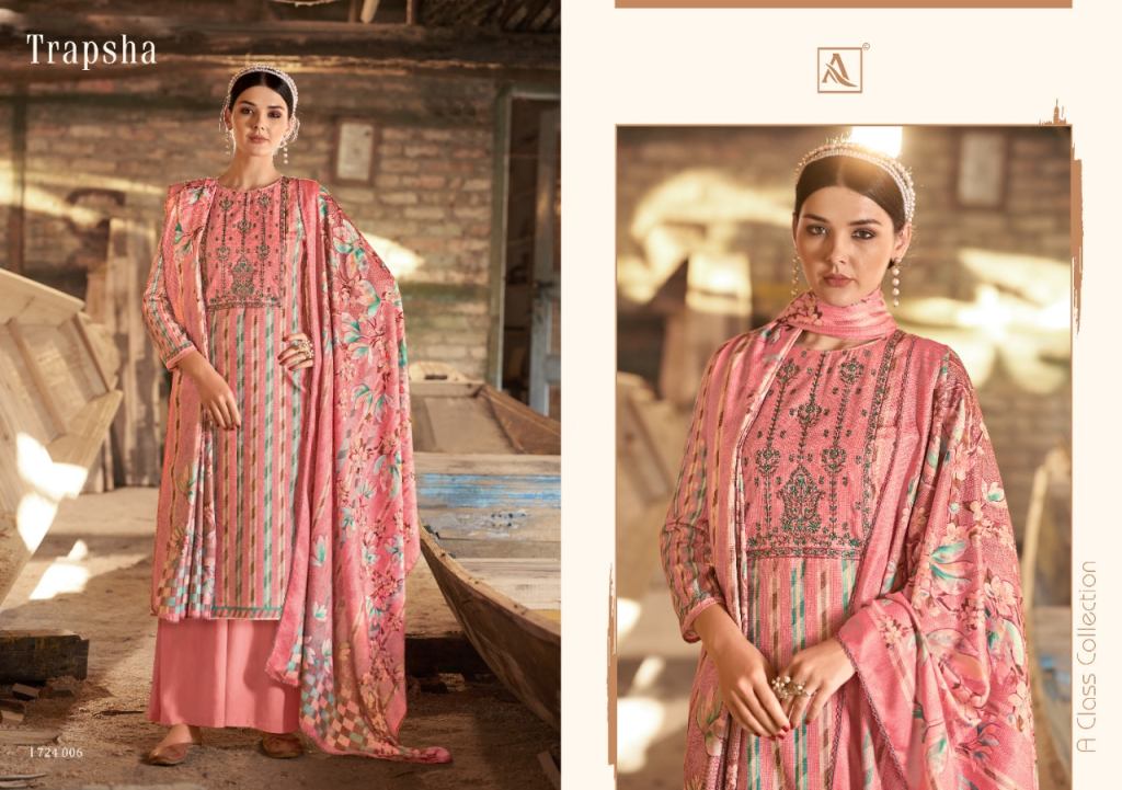 Alok Trapsa Wool Pashmina Digital Print Dress Material