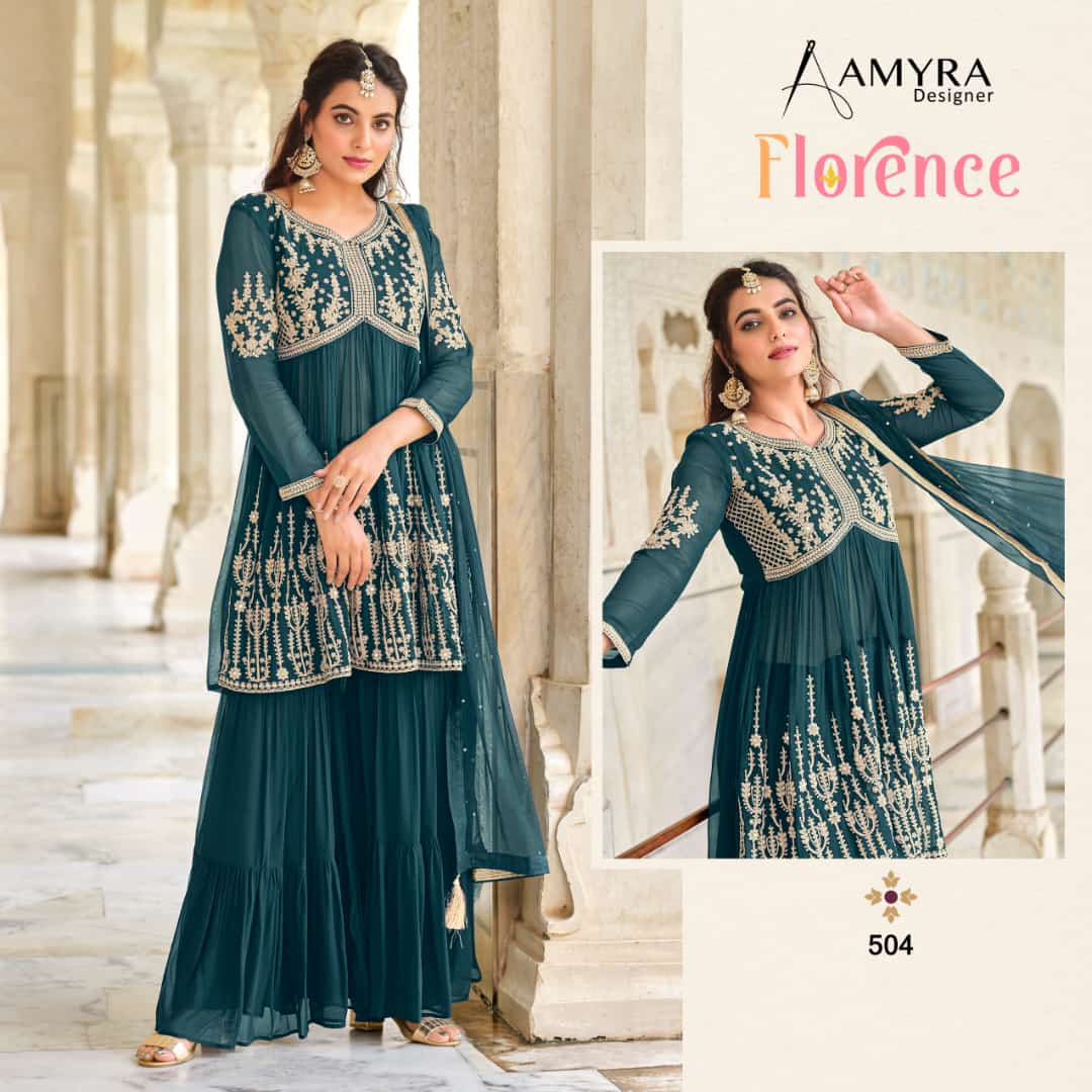 Amyra Florence Georgette Wear Designer Salwar Kameez Catalog
