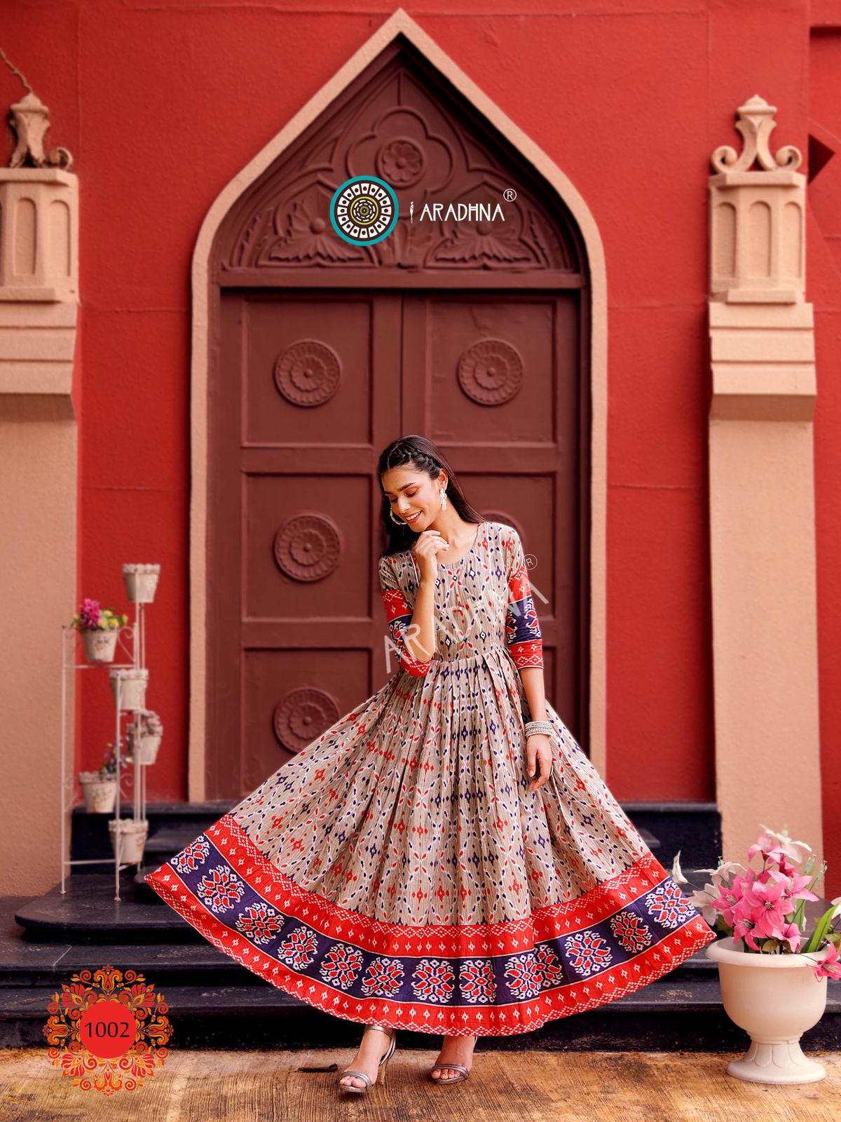Aradhna Ikat Vol 1 Heavy Cotton Anarkali Long Kurti Low Rate Catalog