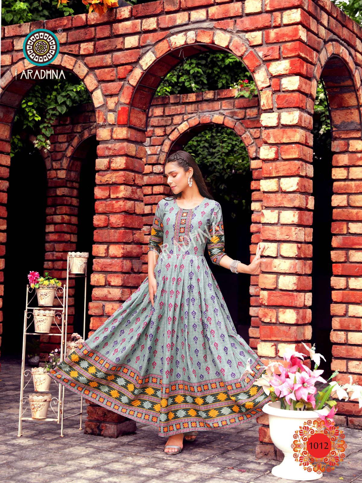 Aradhna Ikat Vol 1 Heavy Cotton Anarkali Long Kurti Low Rate Catalog