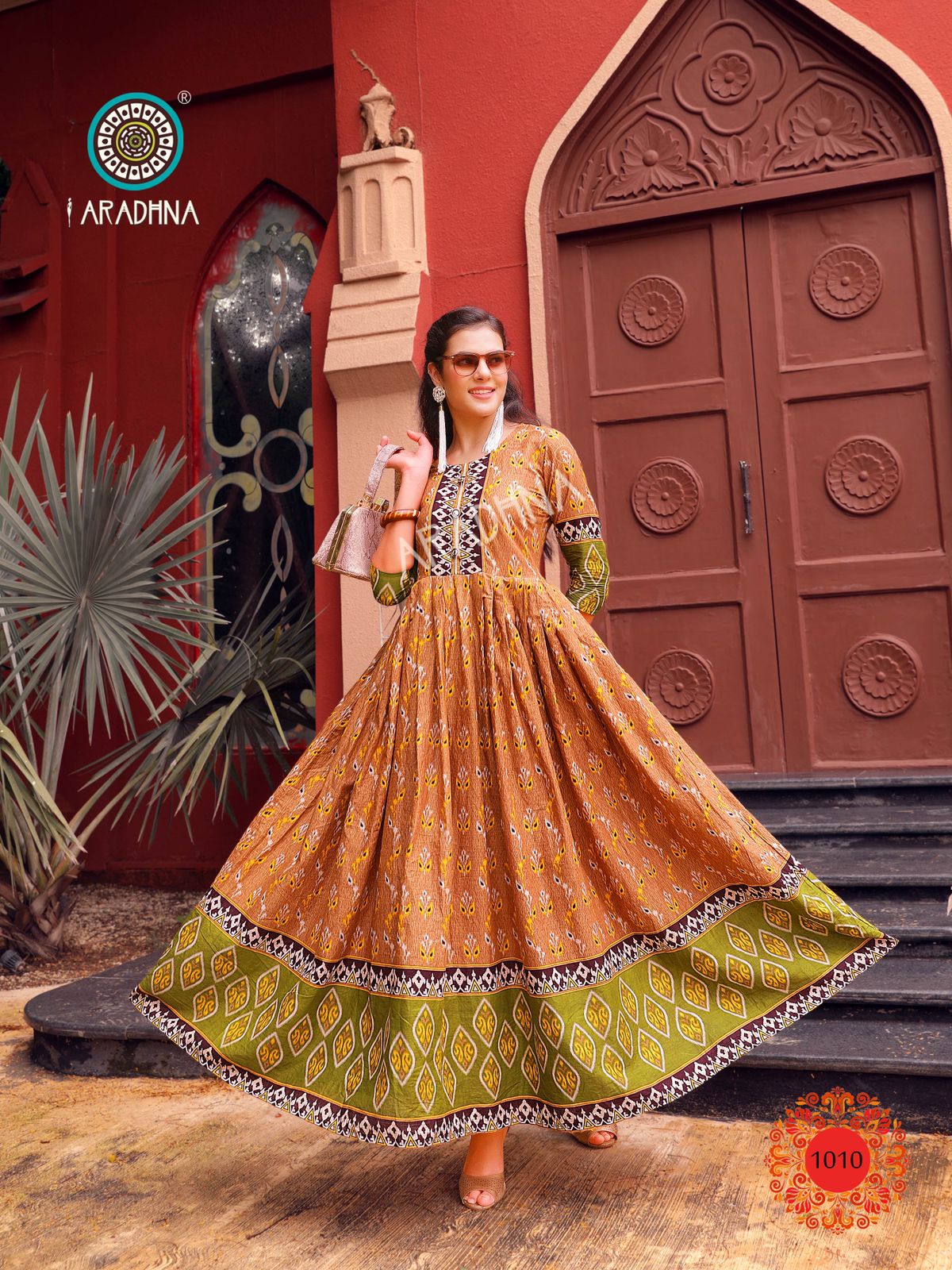 Aradhna Ikat Vol 1 Heavy Cotton Anarkali Long Kurti Low Rate Catalog