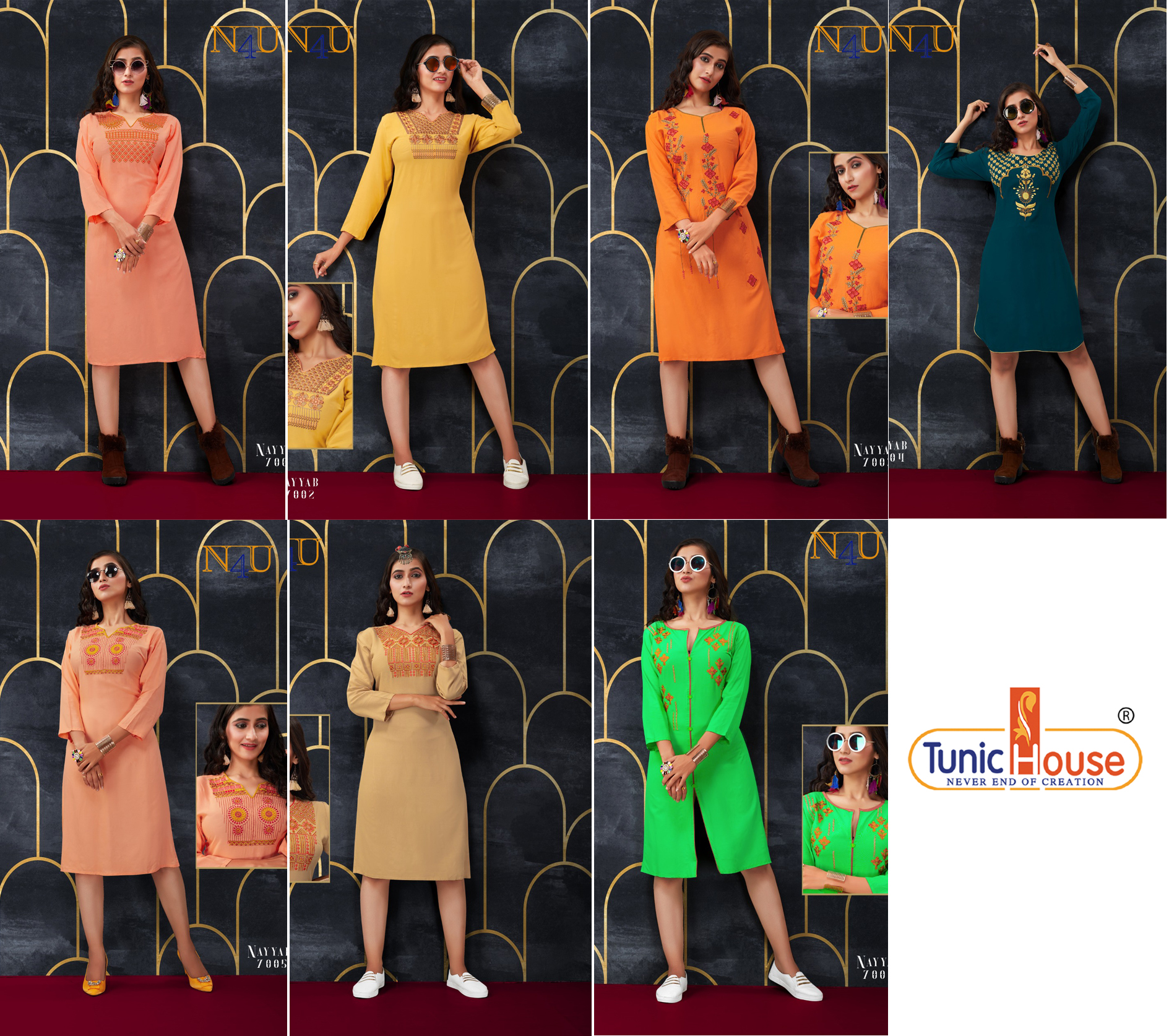Tunic House Nayyab Rayon Embroidered Designer Kurti Catalog