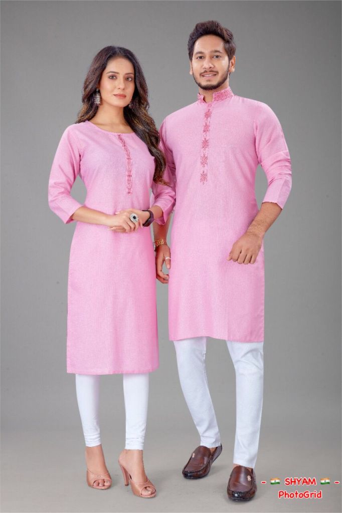 Baby Pink Couple Combo Buy Kurtis & Kurta Couple Trendy Stylish Combo Collection