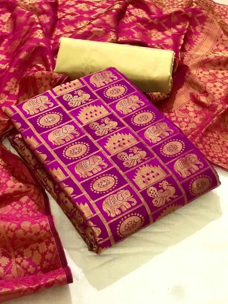 Banarasi Silk Vol 50 Designer Festive Wear Silk Dress Materials Catalog