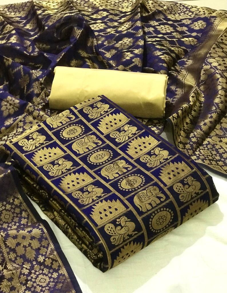 Banarasi Silk Vol 50 Designer Festive Wear Silk Dress Materials Catalog