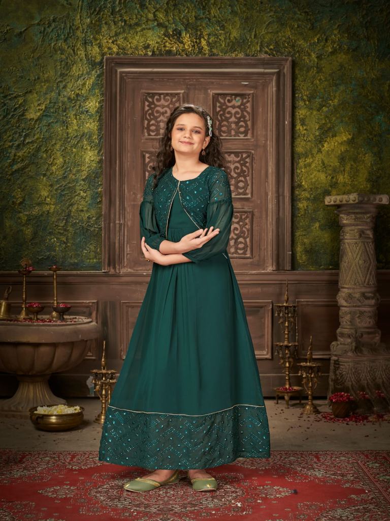 Banwery Me & Mom Vol 4 Mother-daughter Combo Embroidery With Sequence Long Gown Wholesale Kurtis