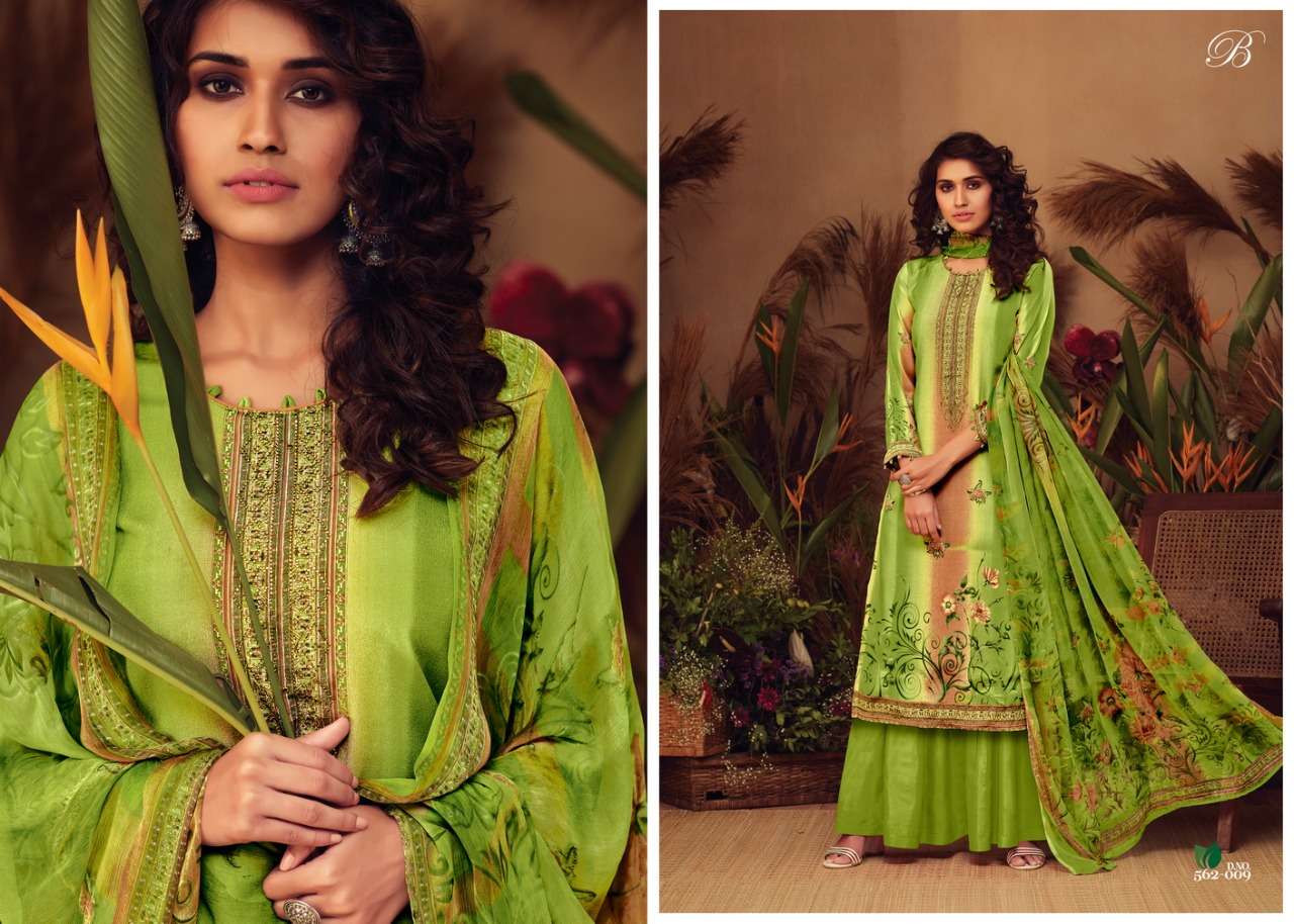 Belliza  Ahana Pure Natural Crepe Digital Print With Work Dress Material Catalog