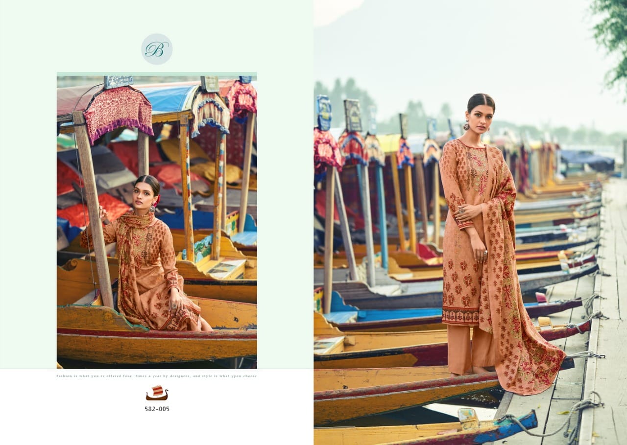 Belliza Aisha Pure Pashmina Digital Printed Designer Dress Material