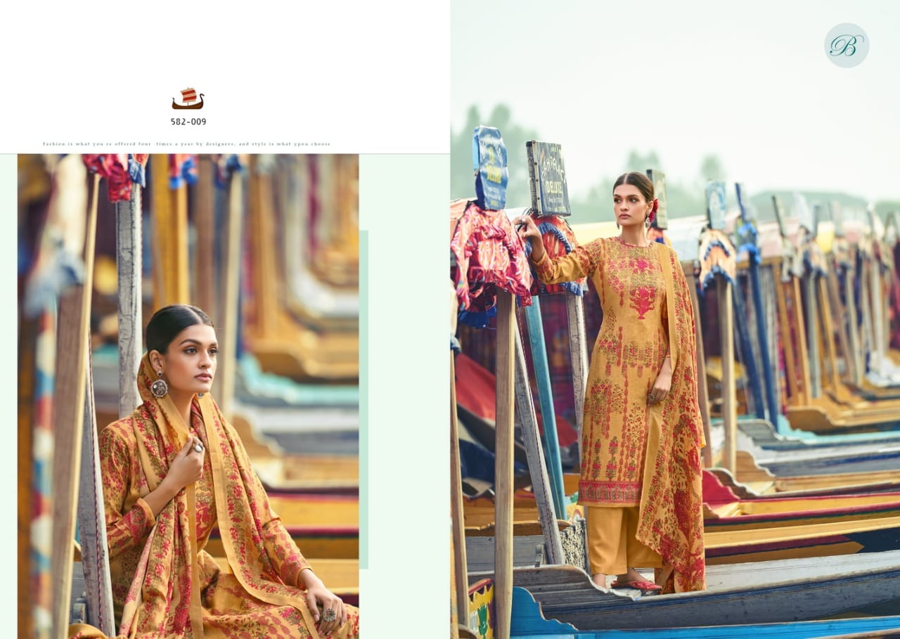 Belliza Aisha Pure Pashmina Digital Printed Designer Dress Material