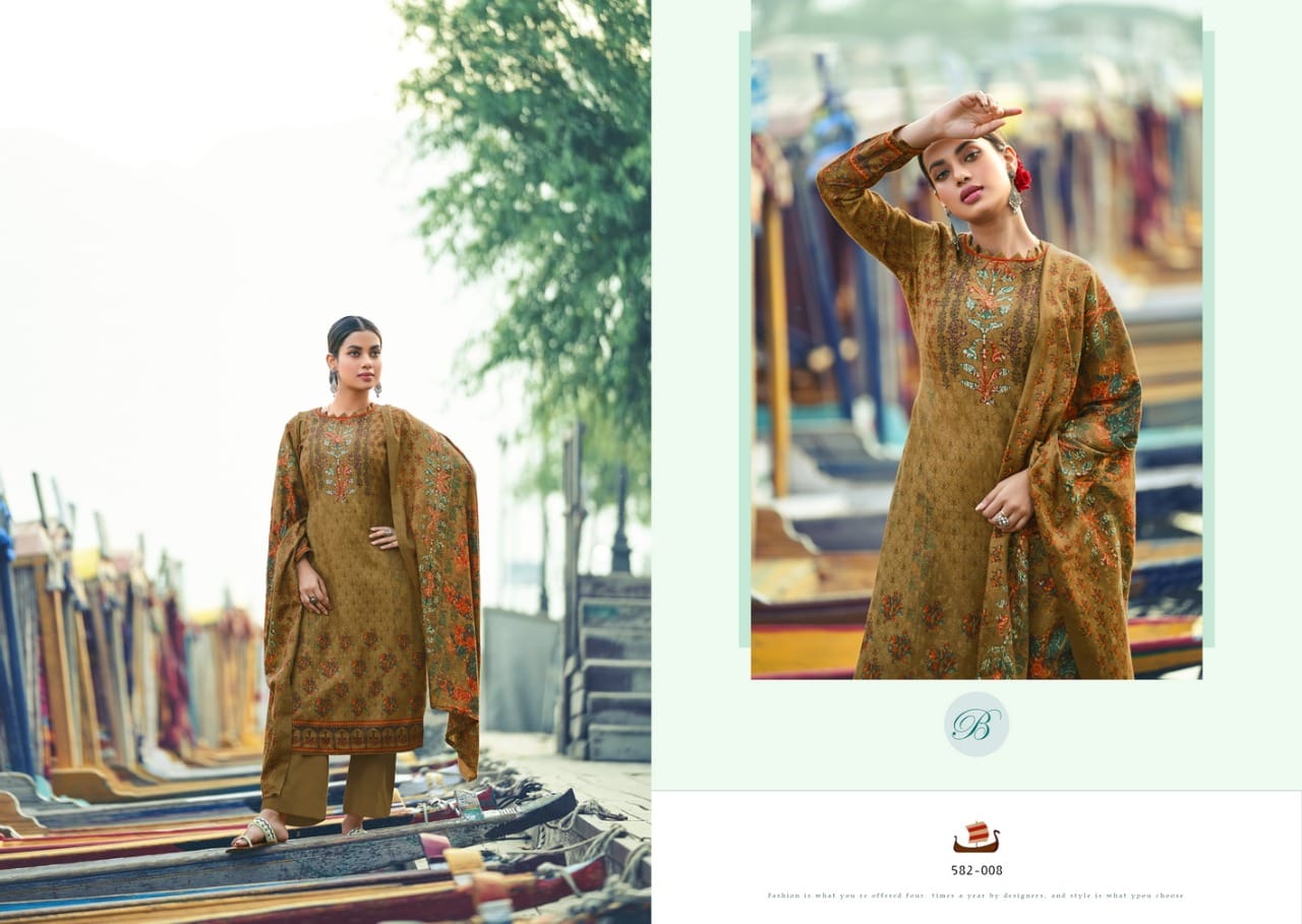 Belliza Aisha Pure Pashmina Digital Printed Designer Dress Material