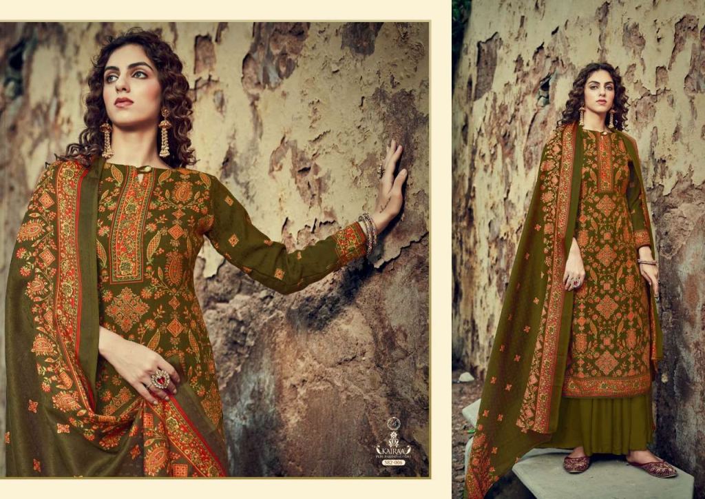 Belliza Kairaa Pure Pashmina With Prints Dress Material Catalog