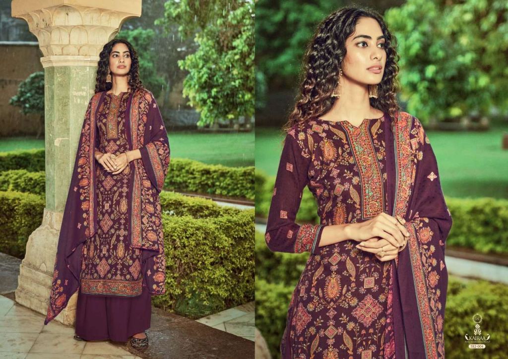 Belliza Kairaa Pure Pashmina With Prints Dress Material Catalog