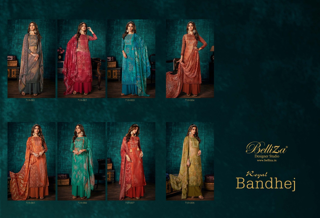 Belliza Royal Bandhej Digital Printed Pashmina Catalog