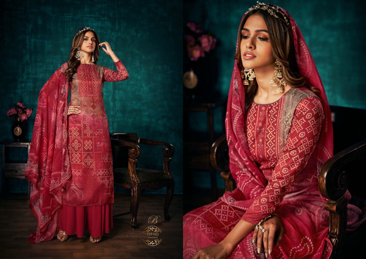 Belliza Royal Bandhej Digital Printed Pashmina Catalog