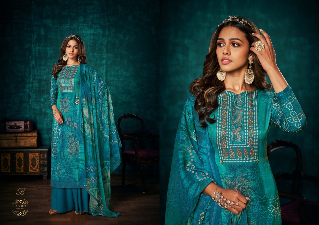 Belliza Royal Bandhej Digital Printed Pashmina Catalog