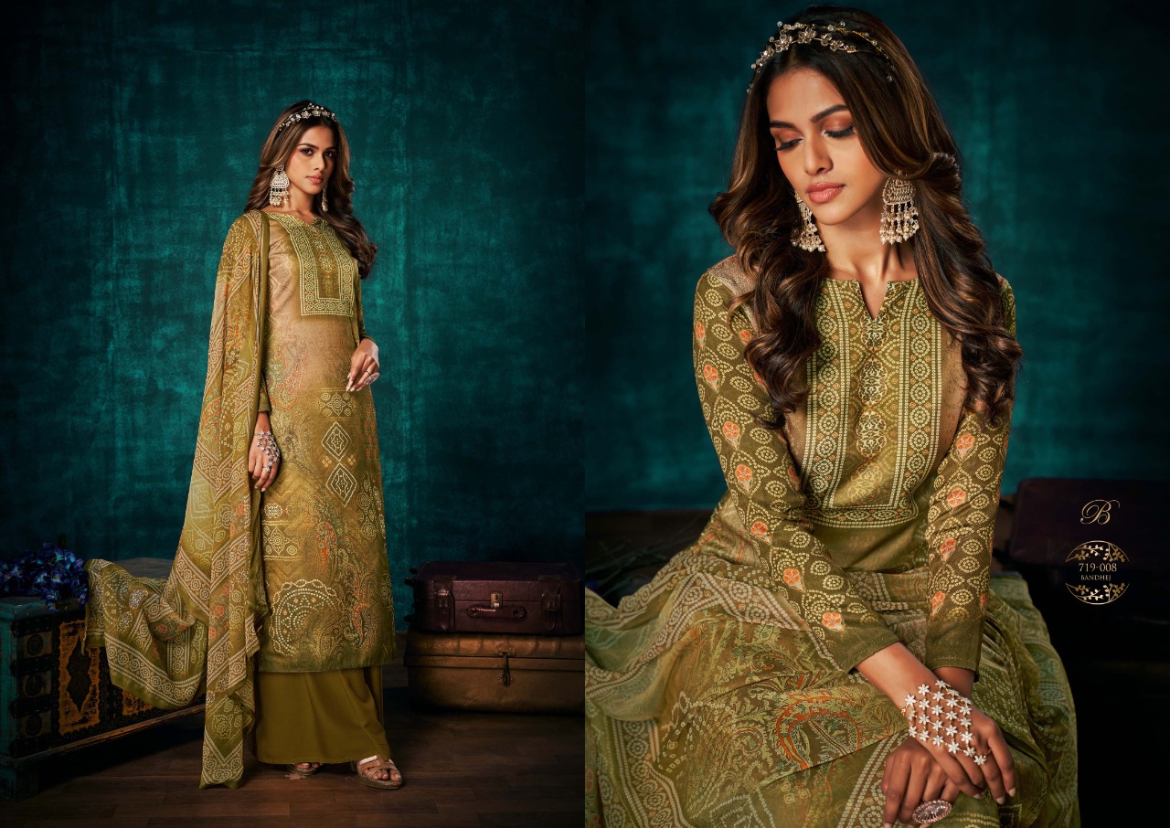 Belliza Royal Bandhej Digital Printed Pashmina Catalog