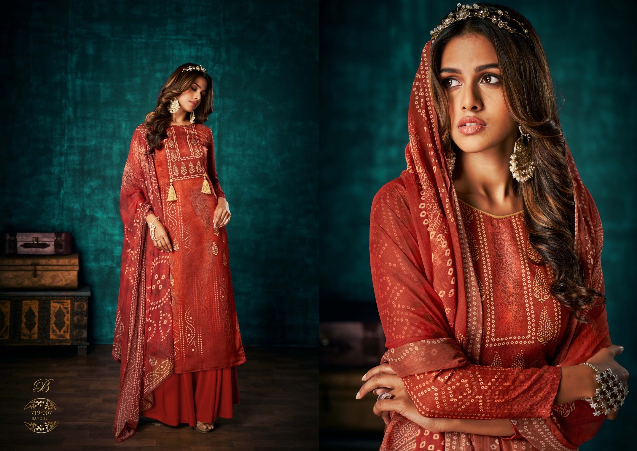 Belliza Royal Bandhej Digital Printed Pashmina Catalog