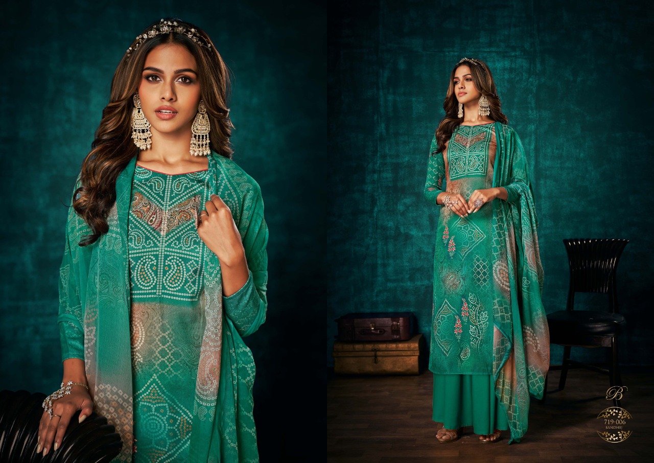Belliza Royal Bandhej Digital Printed Pashmina Catalog