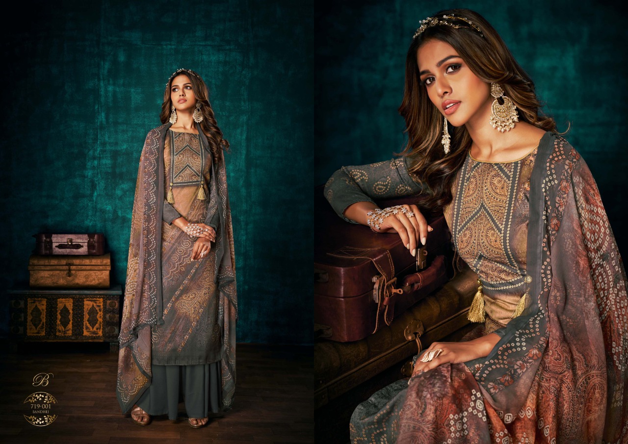 Belliza Royal Bandhej Digital Printed Pashmina Catalog