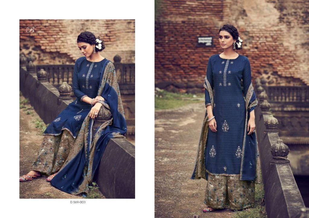 Belliza Simora Pashmina Print With Embroidery Work Low Rate Dress Material Catalog