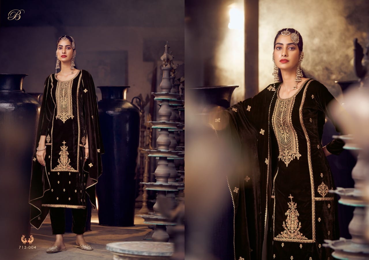 Belliza Velvet Luxury Premium Winter Wear Pashmina Dress Material  Catalog